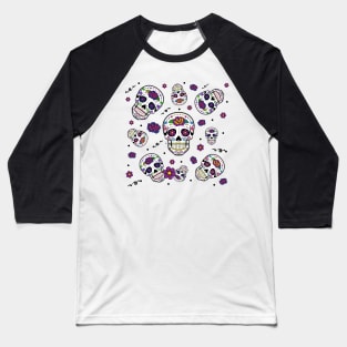 Sugar skull pattern Baseball T-Shirt